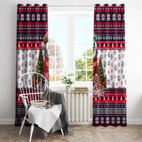 Alaska Merry Woofmas Window Curtain Christmas Dog Art Style - Wonder Print Shop