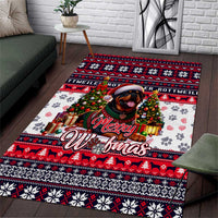 Rottweiler Merry Woofmas Area Rug Christmas Dog Art Style - Wonder Print Shop
