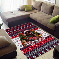 Rottweiler Merry Woofmas Area Rug Christmas Dog Art Style - Wonder Print Shop