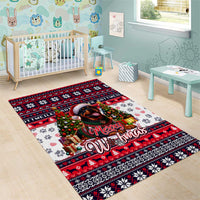 Rottweiler Merry Woofmas Area Rug Christmas Dog Art Style - Wonder Print Shop