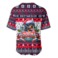Rottweiler Merry Woofmas Baseball Jersey Christmas Dog Art Style - Wonder Print Shop