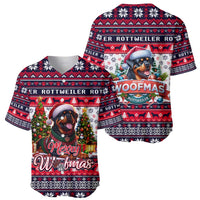 Rottweiler Merry Woofmas Baseball Jersey Christmas Dog Art Style - Wonder Print Shop