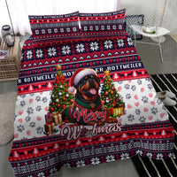 Rottweiler Merry Woofmas Bedding Set Christmas Dog Art Style - Wonder Print Shop