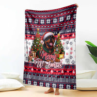 Rottweiler Merry Woofmas Blanket Christmas Dog Art Style