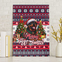 Rottweiler Merry Woofmas Canvas Wall Art Christmas Dog Art Style - Wonder Print Shop