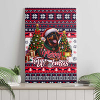 Rottweiler Merry Woofmas Canvas Wall Art Christmas Dog Art Style - Wonder Print Shop