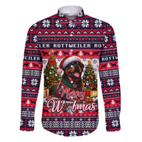 Rottweiler Merry Woofmas Family Matching Puletasi and Hawaiian Shirt Christmas Dog Art Style - Wonder Print Shop