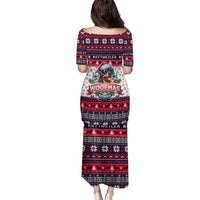 Rottweiler Merry Woofmas Family Matching Puletasi and Hawaiian Shirt Christmas Dog Art Style - Wonder Print Shop