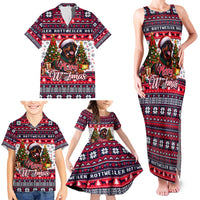 Rottweiler Merry Woofmas Family Matching Tank Maxi Dress and Hawaiian Shirt Christmas Dog Art Style - Wonder Print Shop
