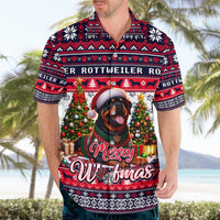 Rottweiler Merry Woofmas Hawaiian Shirt Christmas Dog Art Style - Wonder Print Shop