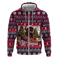 Rottweiler Merry Woofmas Hoodie Christmas Dog Art Style - Wonder Print Shop