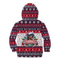 Rottweiler Merry Woofmas Kid Hoodie Christmas Dog Art Style - Wonder Print Shop
