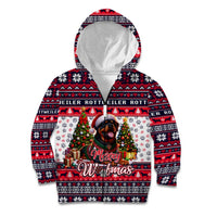 Rottweiler Merry Woofmas Kid Hoodie Christmas Dog Art Style - Wonder Print Shop