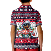 Rottweiler Merry Woofmas Kid Polo Shirt Christmas Dog Art Style - Wonder Print Shop