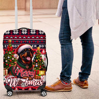 Rottweiler Merry Woofmas Luggage Cover Christmas Dog Art Style - Wonder Print Shop