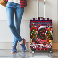 Rottweiler Merry Woofmas Luggage Cover Christmas Dog Art Style - Wonder Print Shop