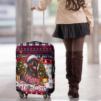 Rottweiler Merry Woofmas Luggage Cover Christmas Dog Art Style - Wonder Print Shop