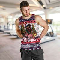 Rottweiler Merry Woofmas Men Tank Top Christmas Dog Art Style - Wonder Print Shop