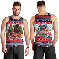 Rottweiler Merry Woofmas Men Tank Top Christmas Dog Art Style - Wonder Print Shop