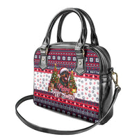 Rottweiler Merry Woofmas Shoulder Handbag Christmas Dog Art Style