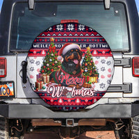 Rottweiler Merry Woofmas Spare Tire Cover Christmas Dog Art Style - Wonder Print Shop