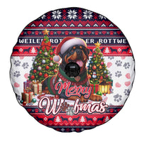 Rottweiler Merry Woofmas Spare Tire Cover Christmas Dog Art Style - Wonder Print Shop