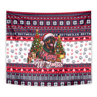 Rottweiler Merry Woofmas Tapestry Christmas Dog Art Style - Wonder Print Shop