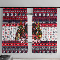 Rottweiler Merry Woofmas Window Curtain Christmas Dog Art Style - Wonder Print Shop