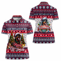 Rottweiler Merry Woofmas Women Polo Shirt Christmas Dog Art Style - Wonder Print Shop