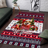 Corgi Merry Woofmas Area Rug Christmas Dog Art Style - Wonder Print Shop