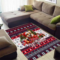 Corgi Merry Woofmas Area Rug Christmas Dog Art Style - Wonder Print Shop