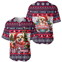 Corgi Merry Woofmas Baseball Jersey Christmas Dog Art Style - Wonder Print Shop