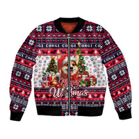 Corgi Merry Woofmas Bomber Jacket Christmas Dog Art Style - Wonder Print Shop