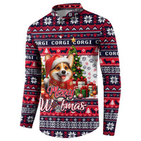 Corgi Merry Woofmas Button Sweatshirt Christmas Dog Art Style - Wonder Print Shop