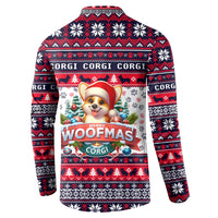 Corgi Merry Woofmas Button Sweatshirt Christmas Dog Art Style - Wonder Print Shop