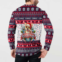 Corgi Merry Woofmas Button Sweatshirt Christmas Dog Art Style - Wonder Print Shop