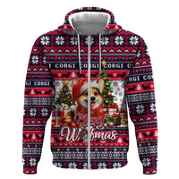 Corgi Merry Woofmas Hoodie Christmas Dog Art Style - Wonder Print Shop