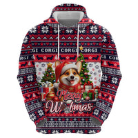 Corgi Merry Woofmas Hoodie Christmas Dog Art Style - Wonder Print Shop