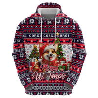 Corgi Merry Woofmas Hoodie Christmas Dog Art Style - Wonder Print Shop
