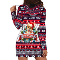 Corgi Merry Woofmas Hoodie Dress Christmas Dog Art Style - Wonder Print Shop