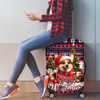 Corgi Merry Woofmas Luggage Cover Christmas Dog Art Style - Wonder Print Shop