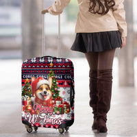 Corgi Merry Woofmas Luggage Cover Christmas Dog Art Style - Wonder Print Shop
