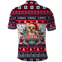 Corgi Merry Woofmas Polo Shirt Christmas Dog Art Style - Wonder Print Shop