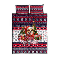 Corgi Merry Woofmas Quilt Bed Set Christmas Dog Art Style - Wonder Print Shop
