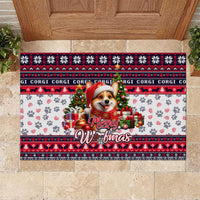 Corgi Merry Woofmas Rubber Doormat Christmas Dog Art Style - Wonder Print Shop