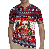 Corgi Merry Woofmas Rugby Jersey Christmas Dog Art Style - Wonder Print Shop