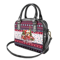 Corgi Merry Woofmas Shoulder Handbag Christmas Dog Art Style