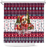 Corgi Merry Woofmas Shower Curtain Christmas Dog Art Style
