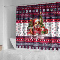 Corgi Merry Woofmas Shower Curtain Christmas Dog Art Style