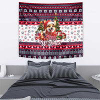 Corgi Merry Woofmas Tapestry Christmas Dog Art Style - Wonder Print Shop